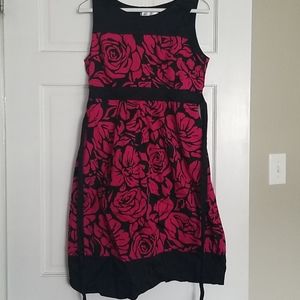 Black and pink floral maternity dress